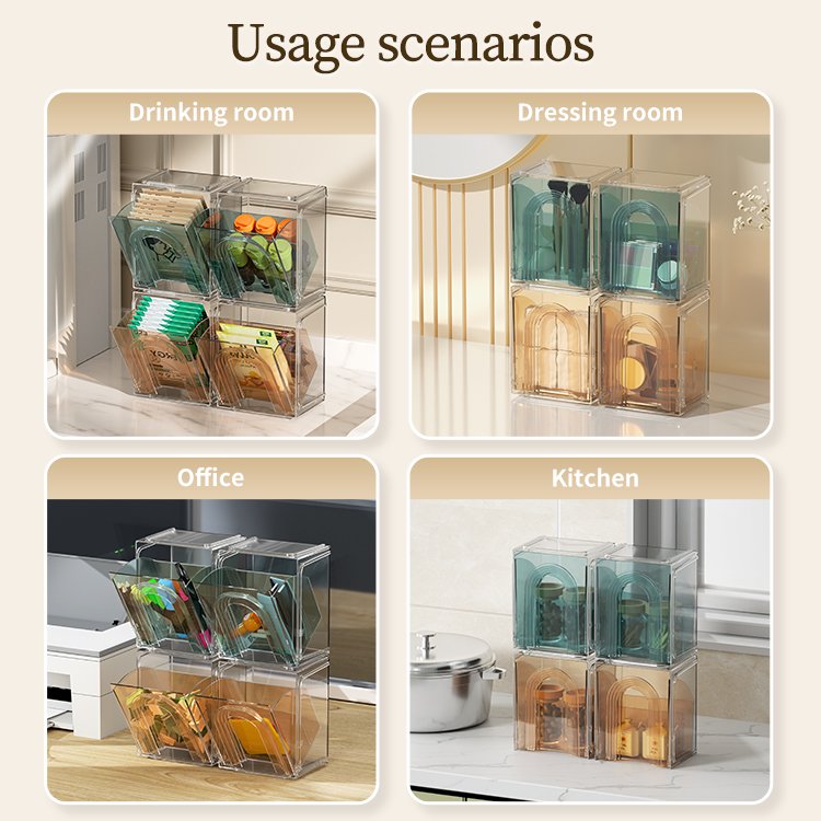 HAIXIN Modern Design Multifunction Plastic Cosmetic Storage Box Desktop Sundries Storage Box Makeup Organizer Box
