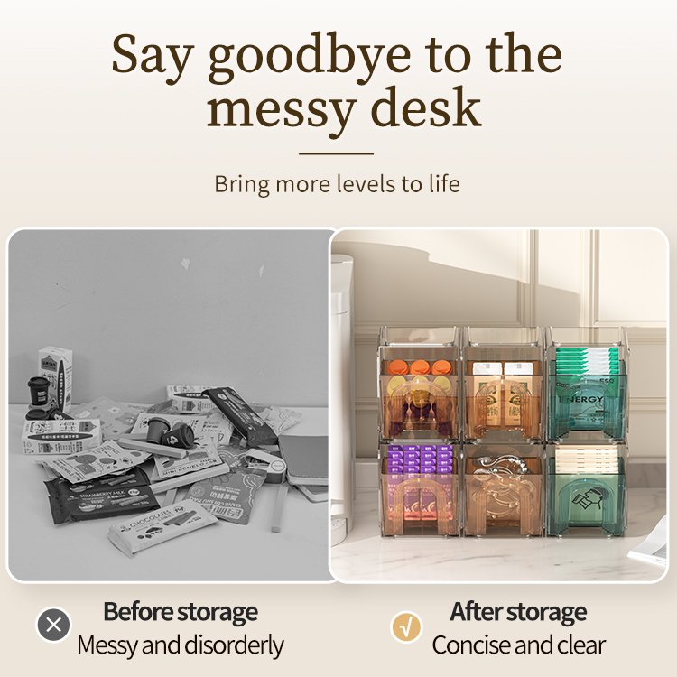 HAIXIN Modern Design Multifunction Plastic Cosmetic Storage Box Desktop Sundries Storage Box Makeup Organizer Box