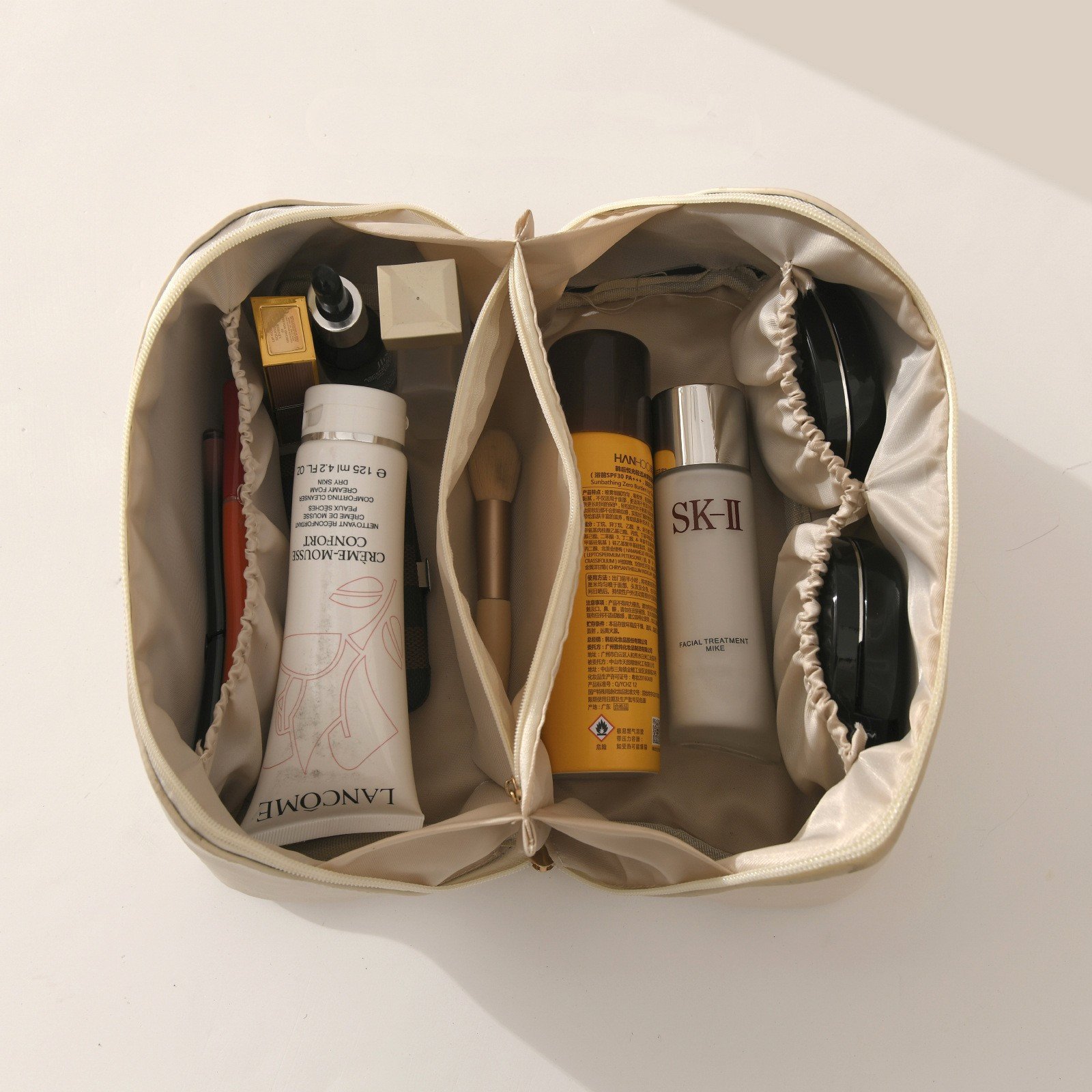 Custom PU Storage Makeup organ pillow Bag Organizer wholesale Large Capacity Waterproof Portable Travel Toiletry Bag for women
