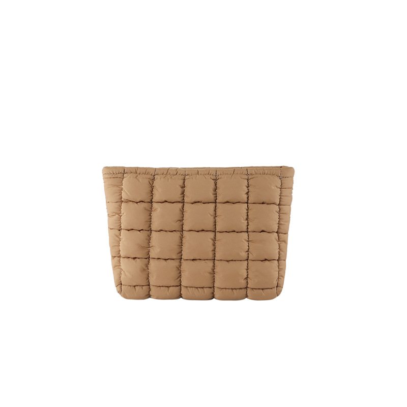 Custom Logo Puffer Padded Quilted Nylon Cosmetic Bag Organizer Waterproof Makeup Toiletry Bag Beauty Skincare Pouch Bag