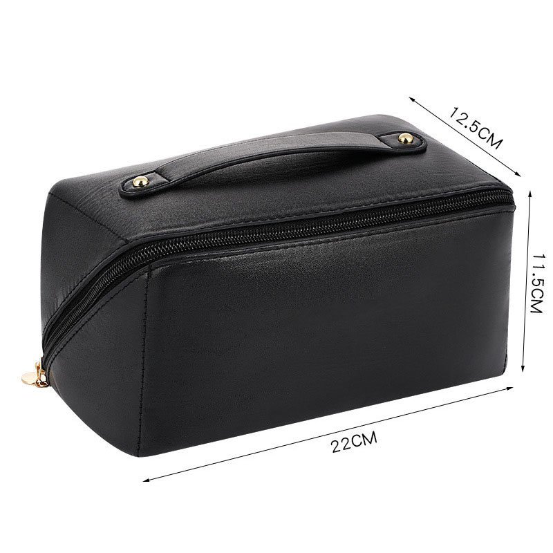 Custom High Quality Vegan Pu Leather Pillow Shape Organ Zipper Closure Women Makeup Cosmetic Bag