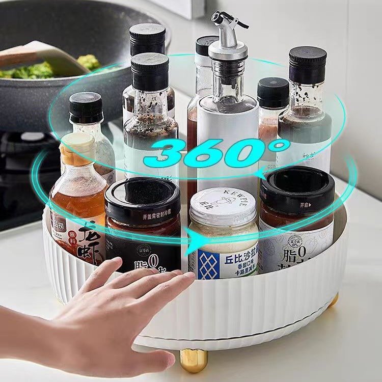 Lazy Susan Organizer Rotating Spice Rack Turntable Cabinet Organizer Cosmetic Makeup Organizers Pantry Rotating Storage Rack