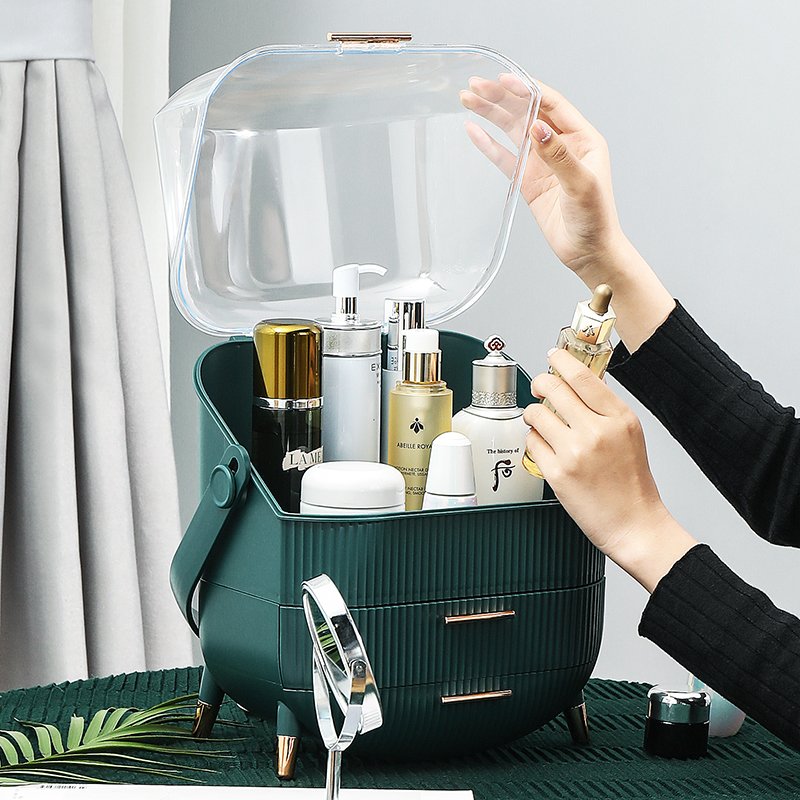 2021 hot makeup organizer rotating Premium cosmetic case makeup organizer acrylic cosmetic 4 drawers