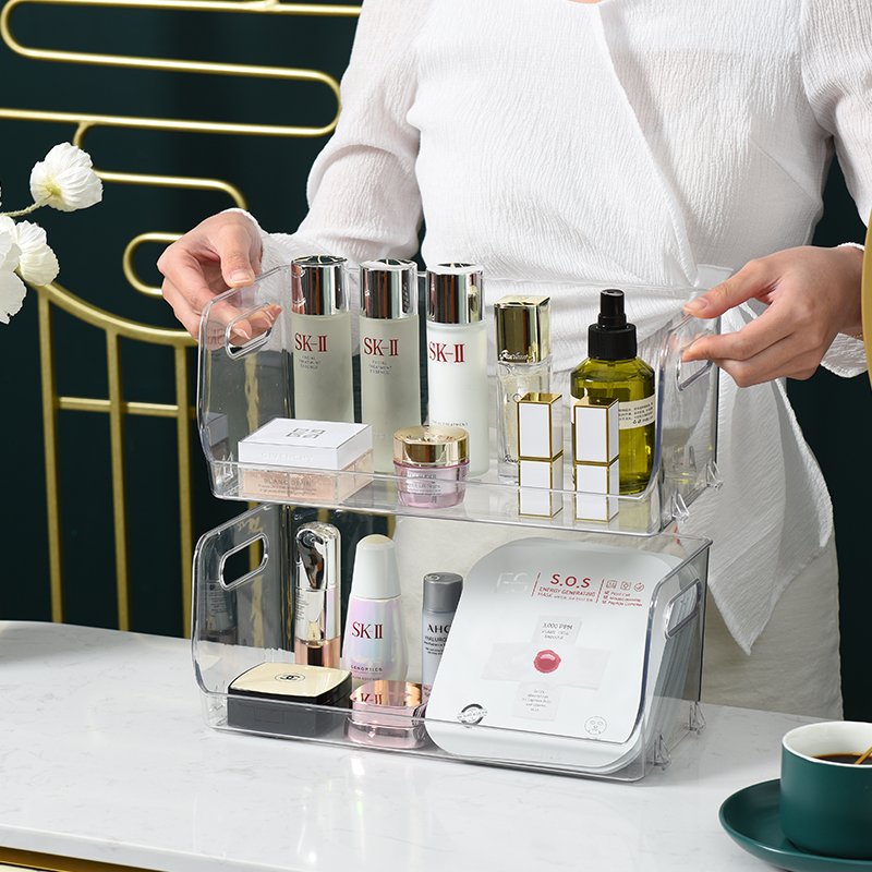 2021 hot makeup organizer rotating Premium cosmetic case makeup organizer acrylic cosmetic 4 drawers
