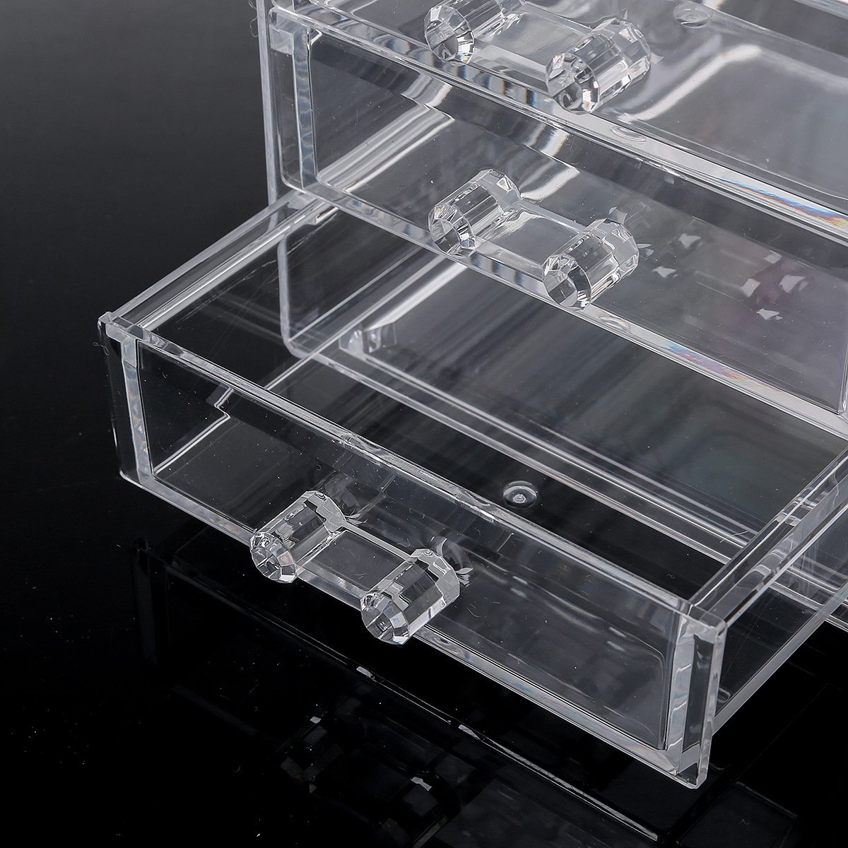 Wholesale 6 Drawers Rectangle Acrylic Jewelry Cosmetic storage Makeup Organizer Bathroom Counter With High Quality