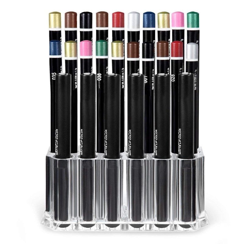 Clear Acrylic 26 Grids Lipstick Holder Makeup Organizer Eyeliner Pencil Stand Holder Cosmetic Storage Box Makeup Brushes Shelf