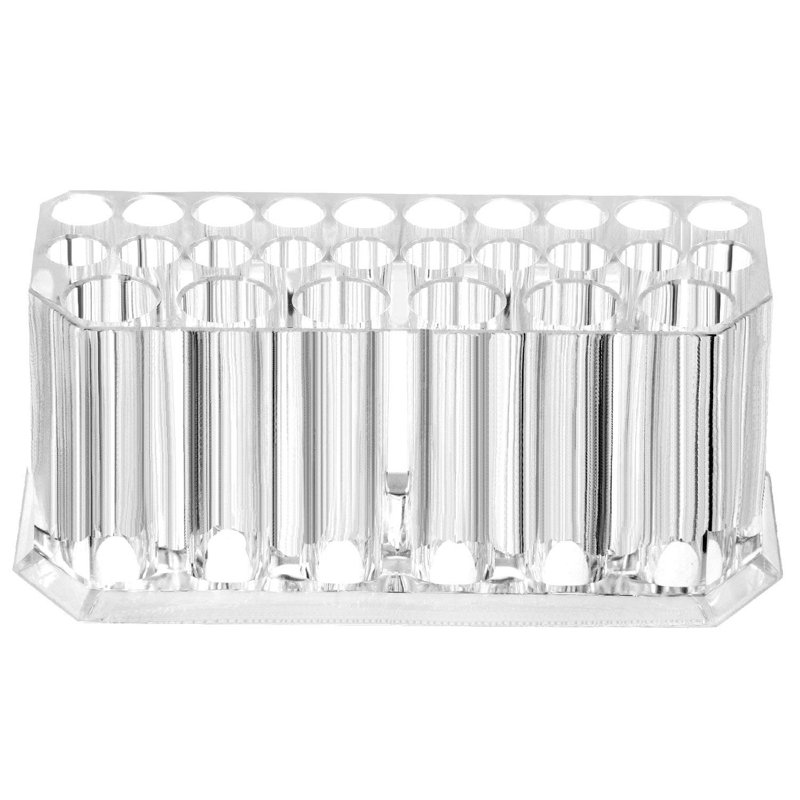 Clear Acrylic 26 Grids Lipstick Holder Makeup Organizer Eyeliner Pencil Stand Holder Cosmetic Storage Box Makeup Brushes Shelf