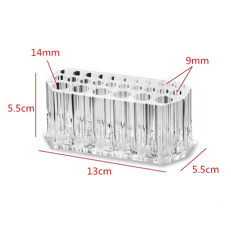 Clear Acrylic 26 Grids Lipstick Holder Makeup Organizer Eyeliner Pencil Stand Holder Cosmetic Storage Box Makeup Brushes Shelf