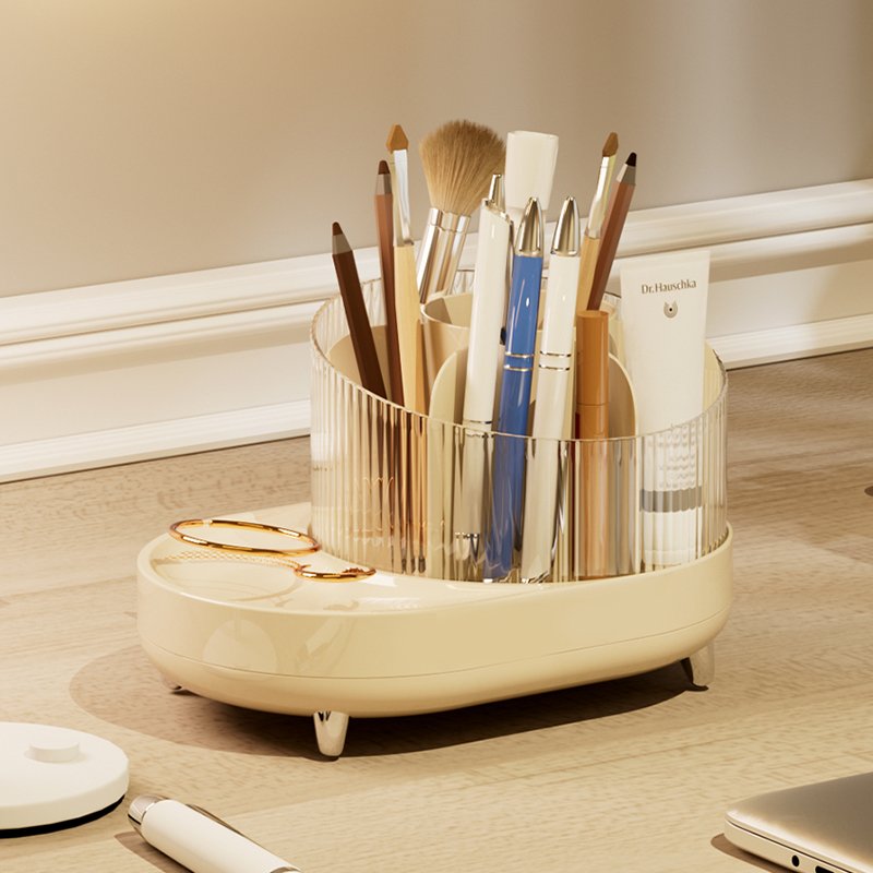 Rotate Makeup Brush Holder Organizer Makeup Organizers Countertop Makeup organization and Skincare Storage for Vanity Desktop