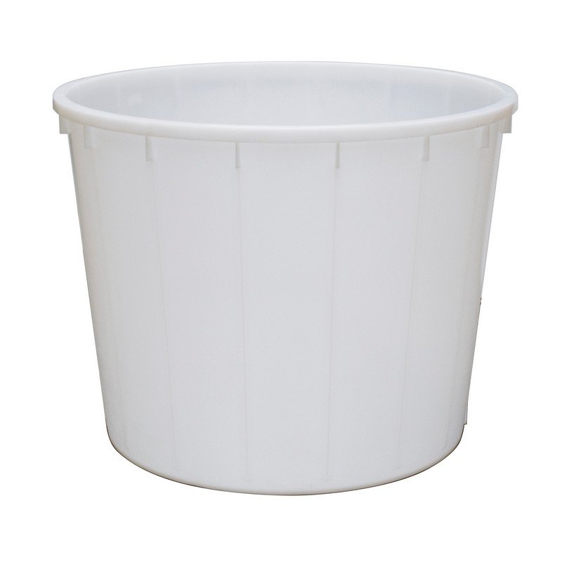 Top quality cylindrical tub made of neutral PEHD (High Density Polyethylene) suitable for food
