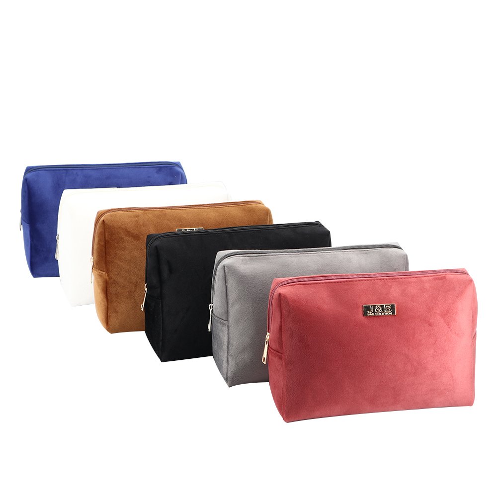 Oem Customizable Makeup Organizer With Logo Zipper Stand Pouch Cosmetic Bag For Ladies Custom Velvet Bag Gift Pouch