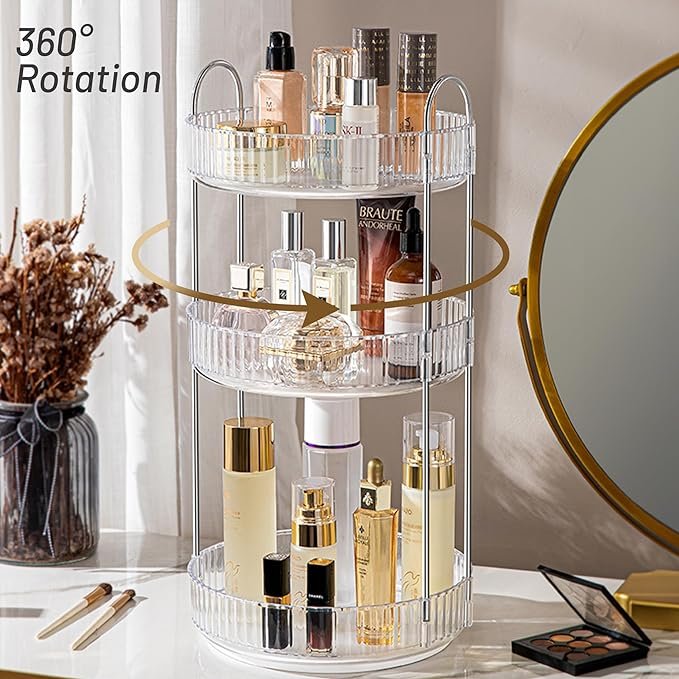 360 Rotating Makeup Organizer for Vanity, Skincare Make Up Organizers Large