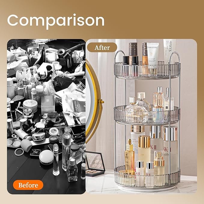 360 Rotating Makeup Organizer for Vanity, Skincare Make Up Organizers Large