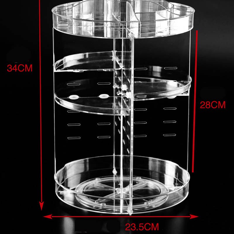 DIY 360 Degree Rotation Transparent Acrylic Cosmetics Storage Box Fashion Multi-function Detachable Makeup Beauty Organizer