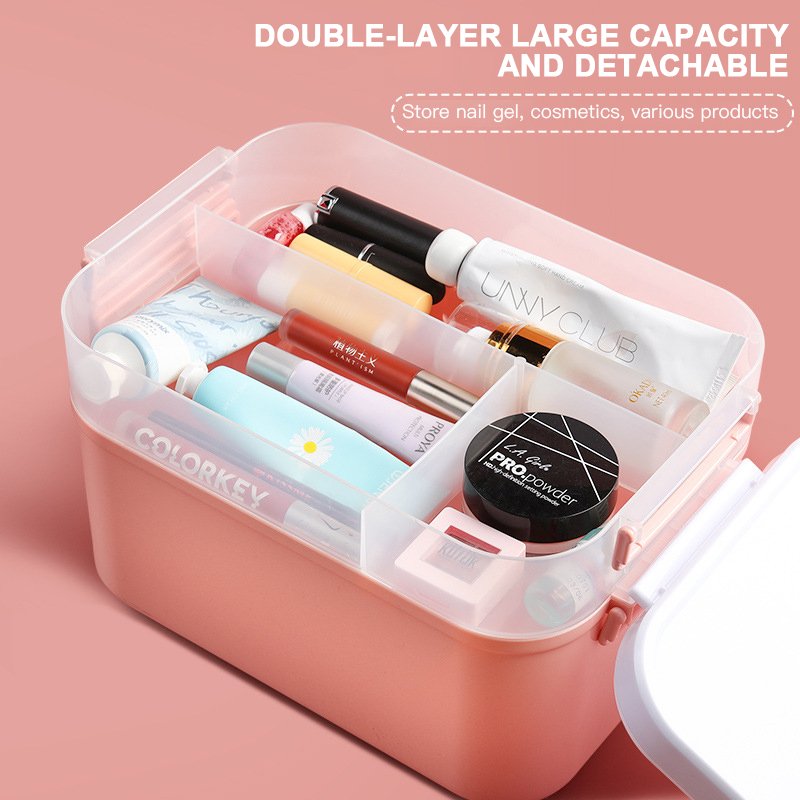 Storage Boxes Can Put Medicine Oversized Double-layer Plastics Storage Boxes Cosmetics Makeup Jewelry Organizer Storage Box