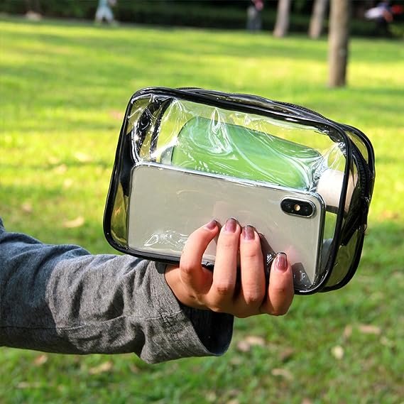 Durable Clear Cosmetic Bag PVC Plastic Portable Makeup Bags for Women Men Travel Vacation Bathroom Organizing