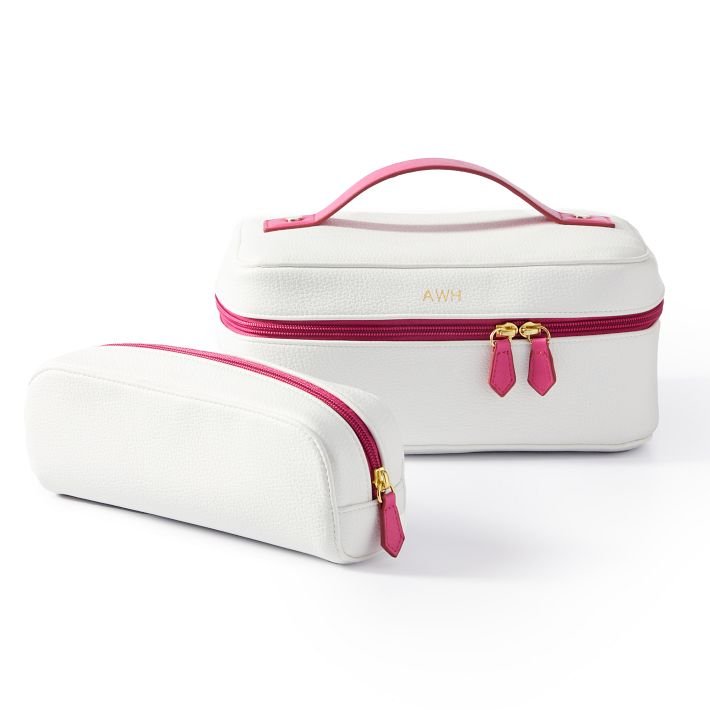 Wholesale pu leather waterproof makeup brush toiletry bag set organizer luxury designer mens travel toiletry bag with logo