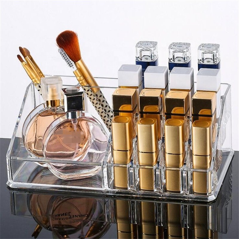 24 Compartments Clear Acrylic Clear Cube Makeup Organizer Lipstick Holder Makeup Organizer