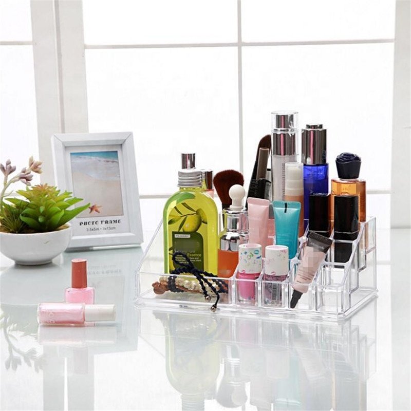 24 Compartments Clear Acrylic Clear Cube Makeup Organizer Lipstick Holder Makeup Organizer