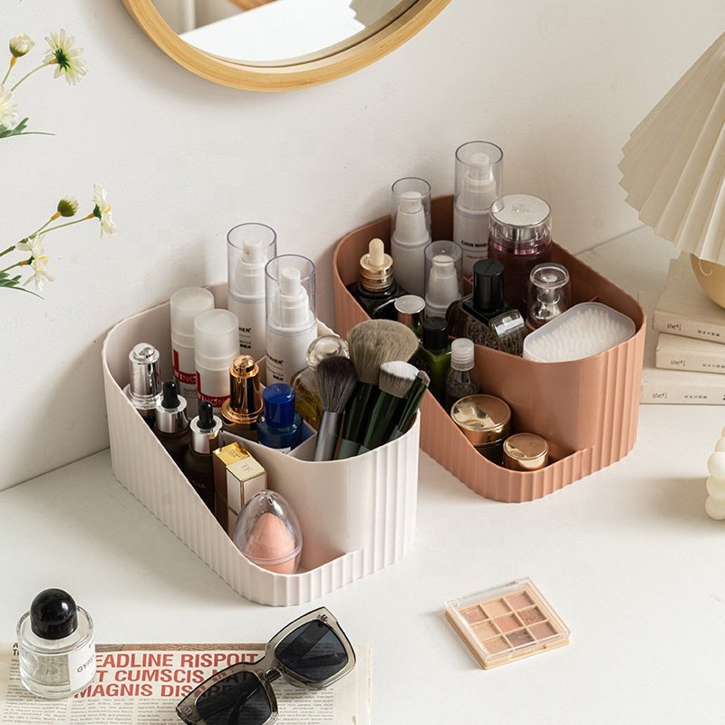 Multi-Grids Dividing Makeup Organizer Multifunctional Beauty Lipstick Skincare Basket Desktop Dresser Cosmetics Storage Box Bins