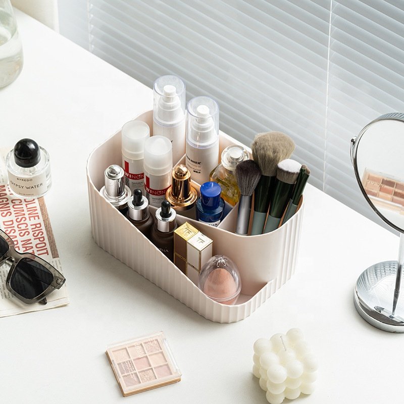 Multi-Grids Dividing Makeup Organizer Multifunctional Beauty Lipstick Skincare Basket Desktop Dresser Cosmetics Storage Box Bins