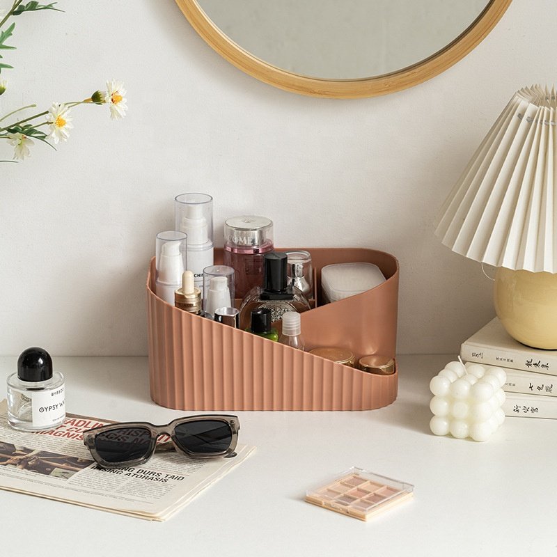 Multi-Grids Dividing Makeup Organizer Multifunctional Beauty Lipstick Skincare Basket Desktop Dresser Cosmetics Storage Box Bins