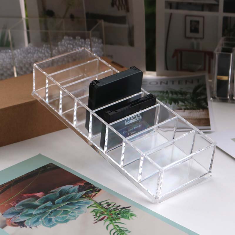 Clear Plastic 8 Slots Blush Powder Household Cosmetics Storage Box Lipstick Holder Makeup Organizer Cosmetic Makeup Tools Case