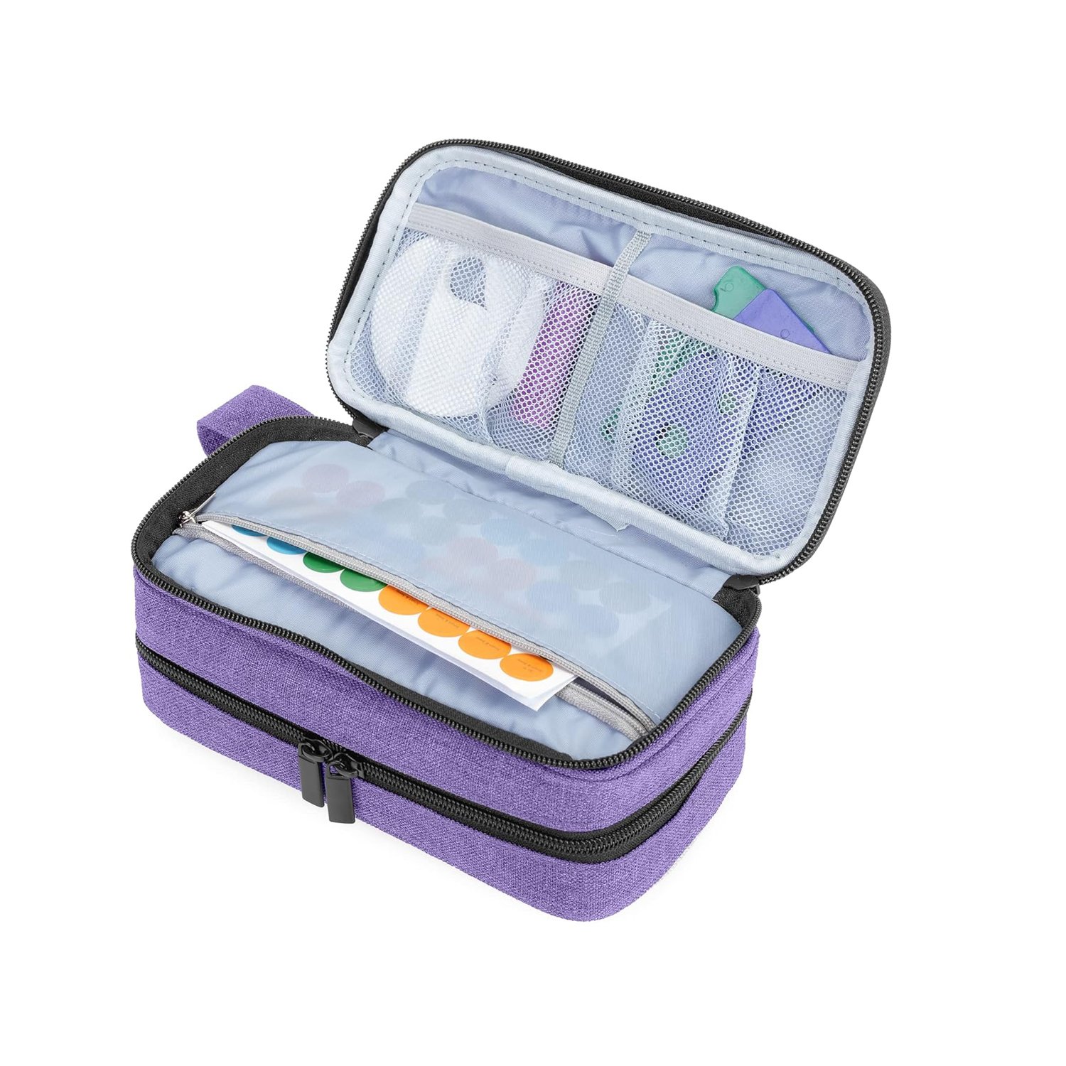 Wholesale Essential Oil Storage Organizer Case For 12 Bottles Nylon Double Layer Essential Oil Carryling Case