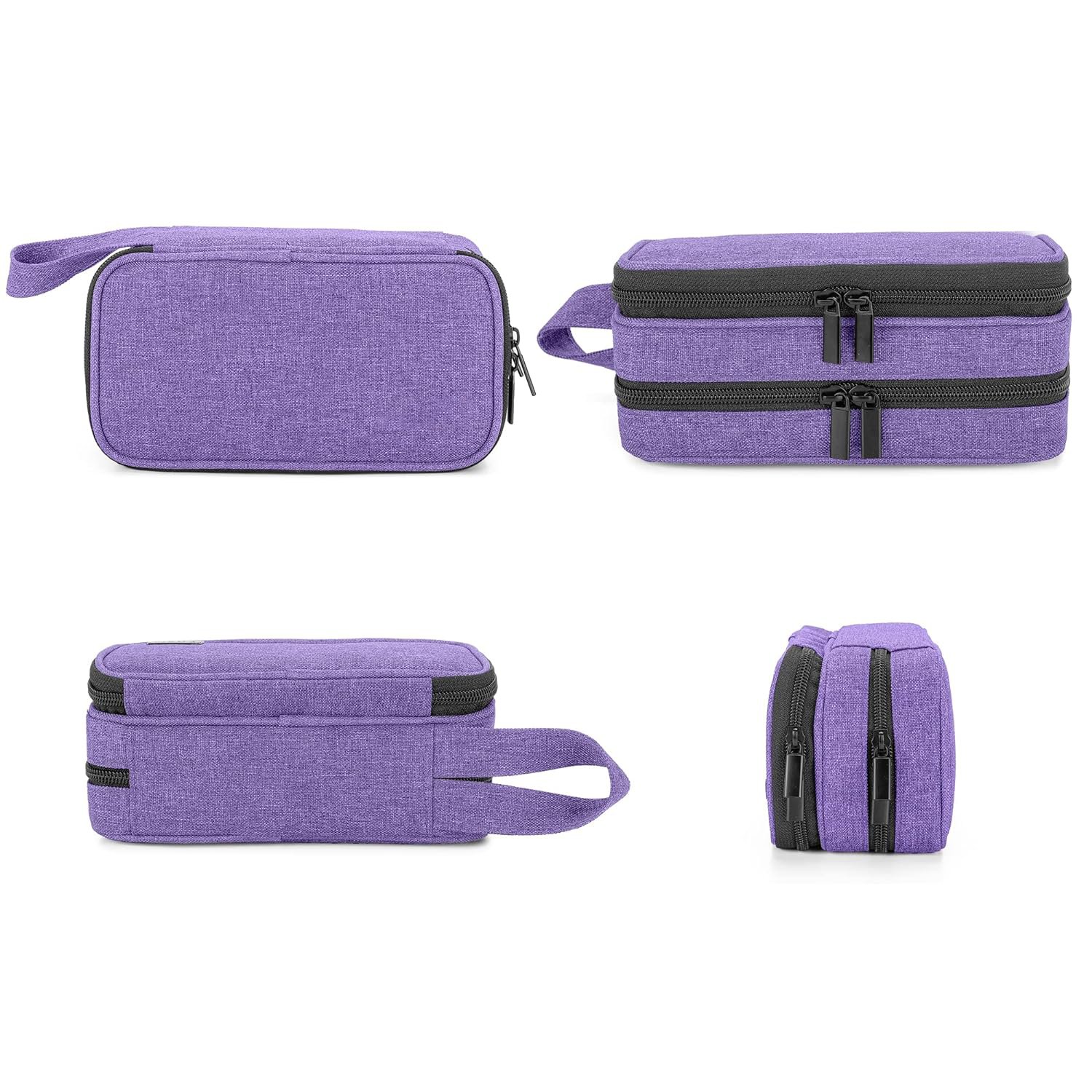 Wholesale Essential Oil Storage Organizer Case For 12 Bottles Nylon Double Layer Essential Oil Carryling Case