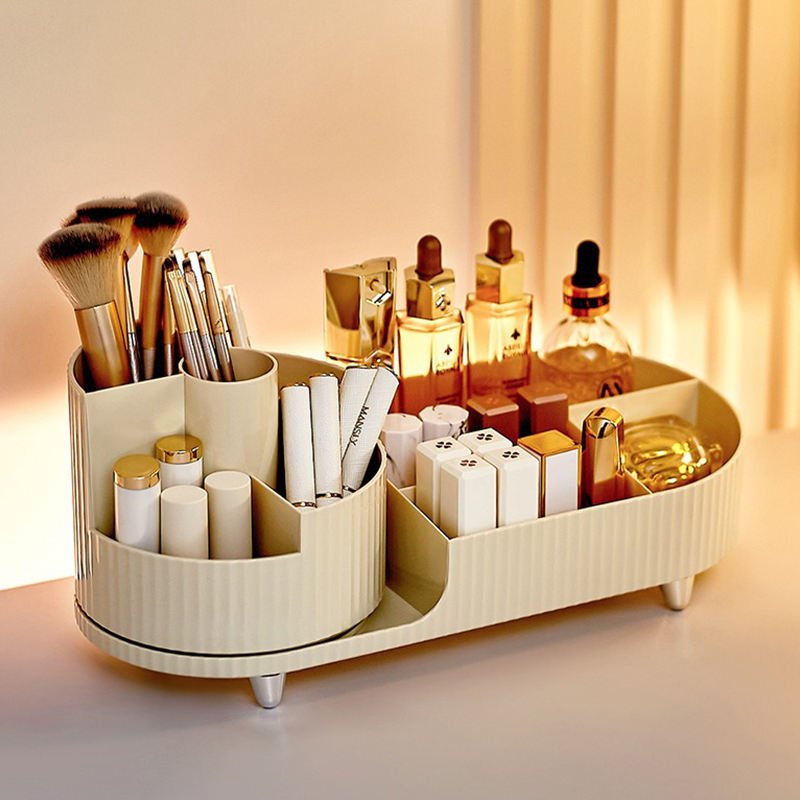 Hot Sale Desktop Plastic Nordic Makeup Organizer Cosmetic Storage Box With Drawer desktop Storage Box