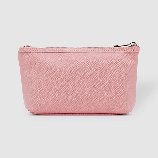 high quality leather make up vanity bag with women pink cosmetic bag
