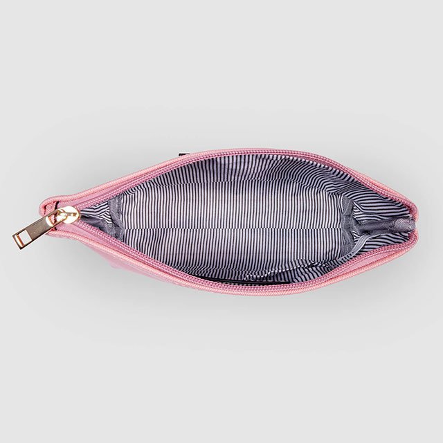 high quality leather make up vanity bag with women pink cosmetic bag