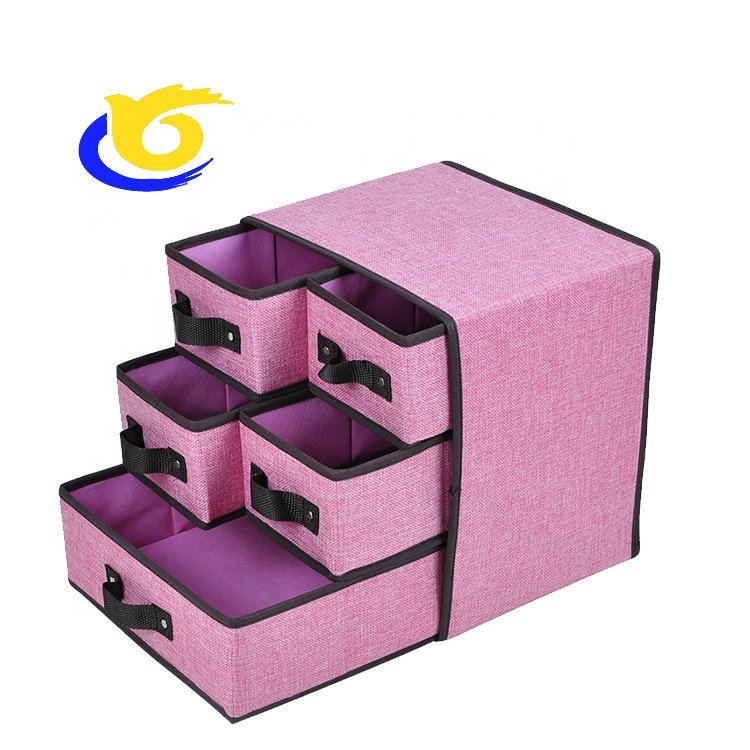 Cosmetic Storage Makeup Organizer Multi function Storage Box Desk Non Woven Drawer Divider