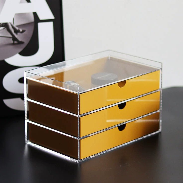Desktop Acrylic Drawer Storage Organization Box Dressing Table Stationery Cosmetics Skincare Lipstick Collection-Dustproof Model