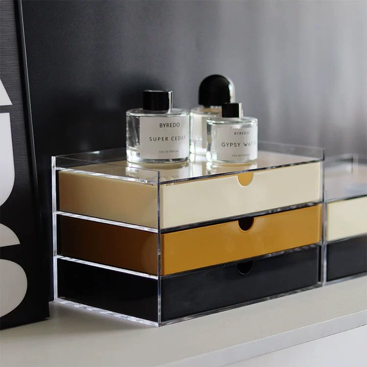Desktop Acrylic Drawer Storage Organization Box Dressing Table Stationery Cosmetics Skincare Lipstick Collection-Dustproof Model