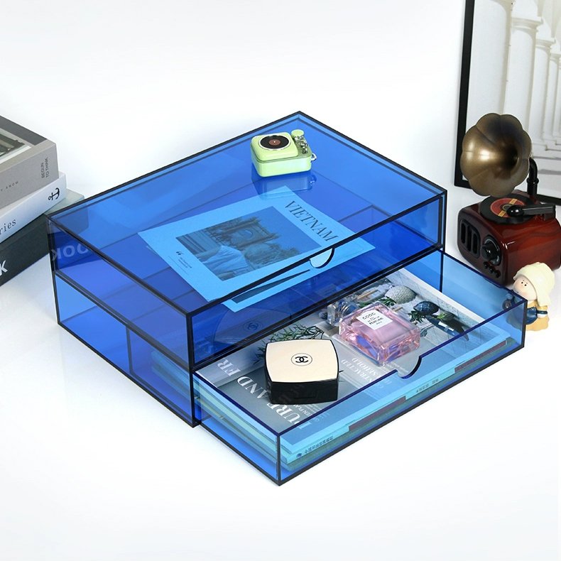 Desktop Acrylic Drawer Storage Organization Box Dressing Table Stationery Cosmetics Skincare Lipstick Collection-Dustproof Model
