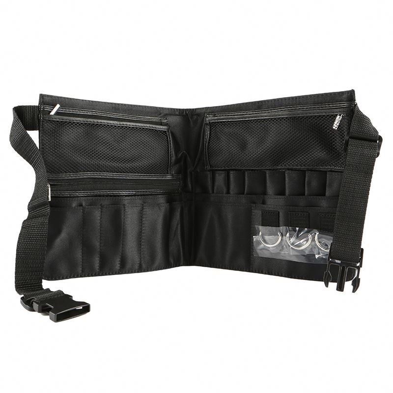 Customizable Tool Belt Black Polyester Fibre Makeup Waist Pack Bag Brush Set Pouch Makeup Storage Bag With Waist Belt