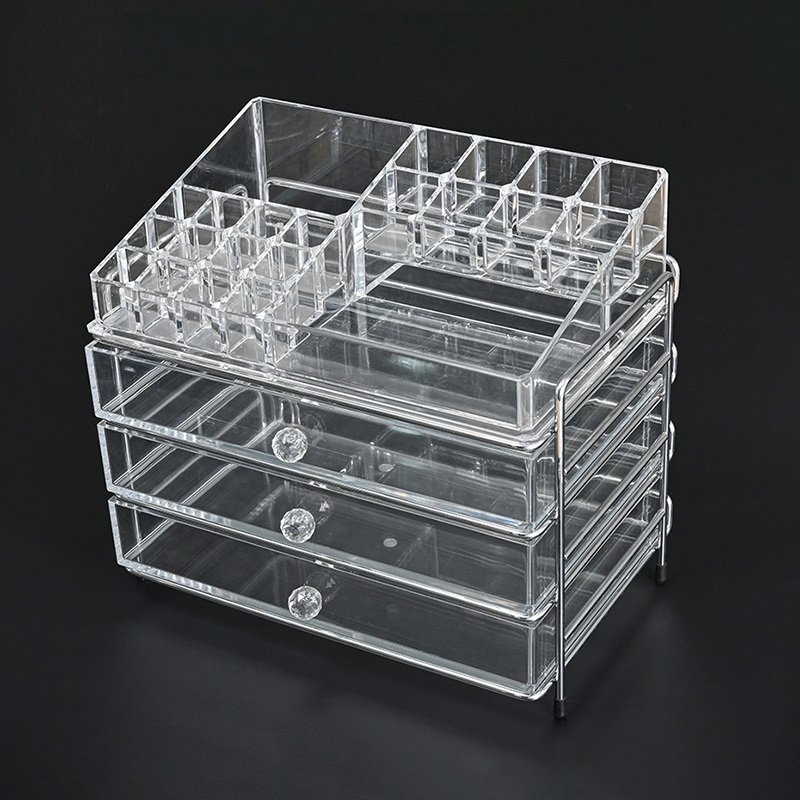 Factory Supply Custom Luxury Large Cosmetic Organizer with Drawers Acrylic Makeup Storage Box