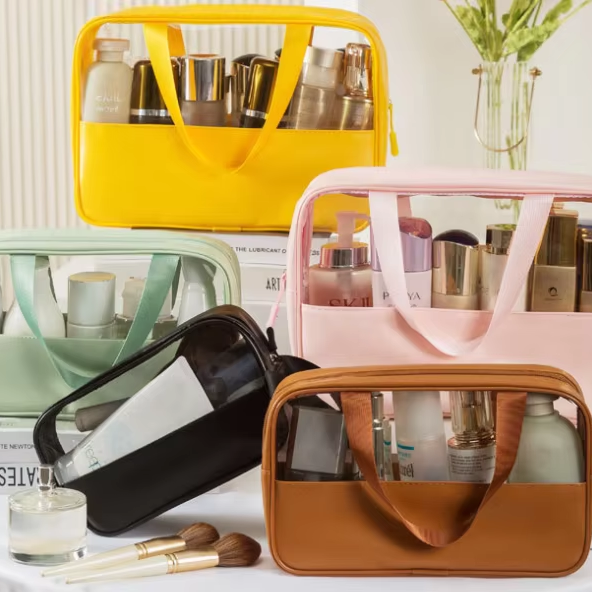 Travel PVC transparent storage bag women's portable waterproof wash bag cosmetic multifunctional large-capacity makeup bag