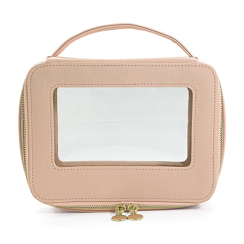 Clear Makeup Bag Travel Case Portable transparent Cosmetic Bag Case Toiletry Makeup Bag for Car with Zipper for Women