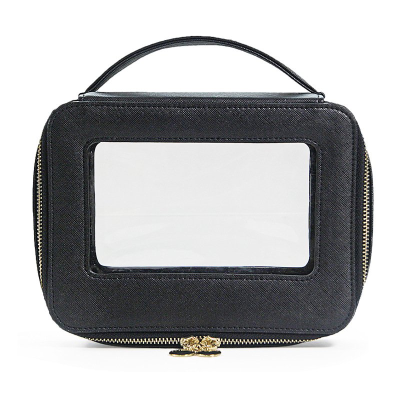 Clear Makeup Bag Travel Case Portable transparent Cosmetic Bag Case Toiletry Makeup Bag for Car with Zipper for Women