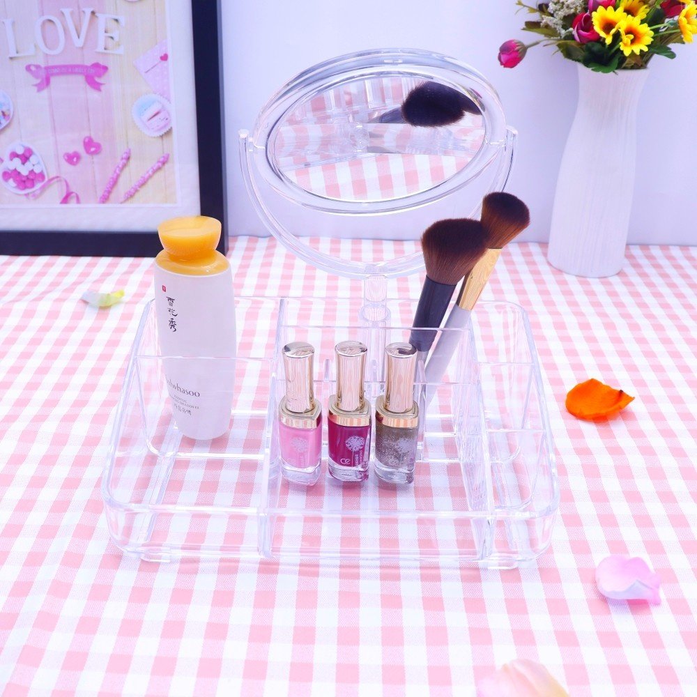 Lipstick Storage Box Makeup Brush Holder Table Nail Polish Rack Acrylic Makeup Organizer for Cosmetics Containers