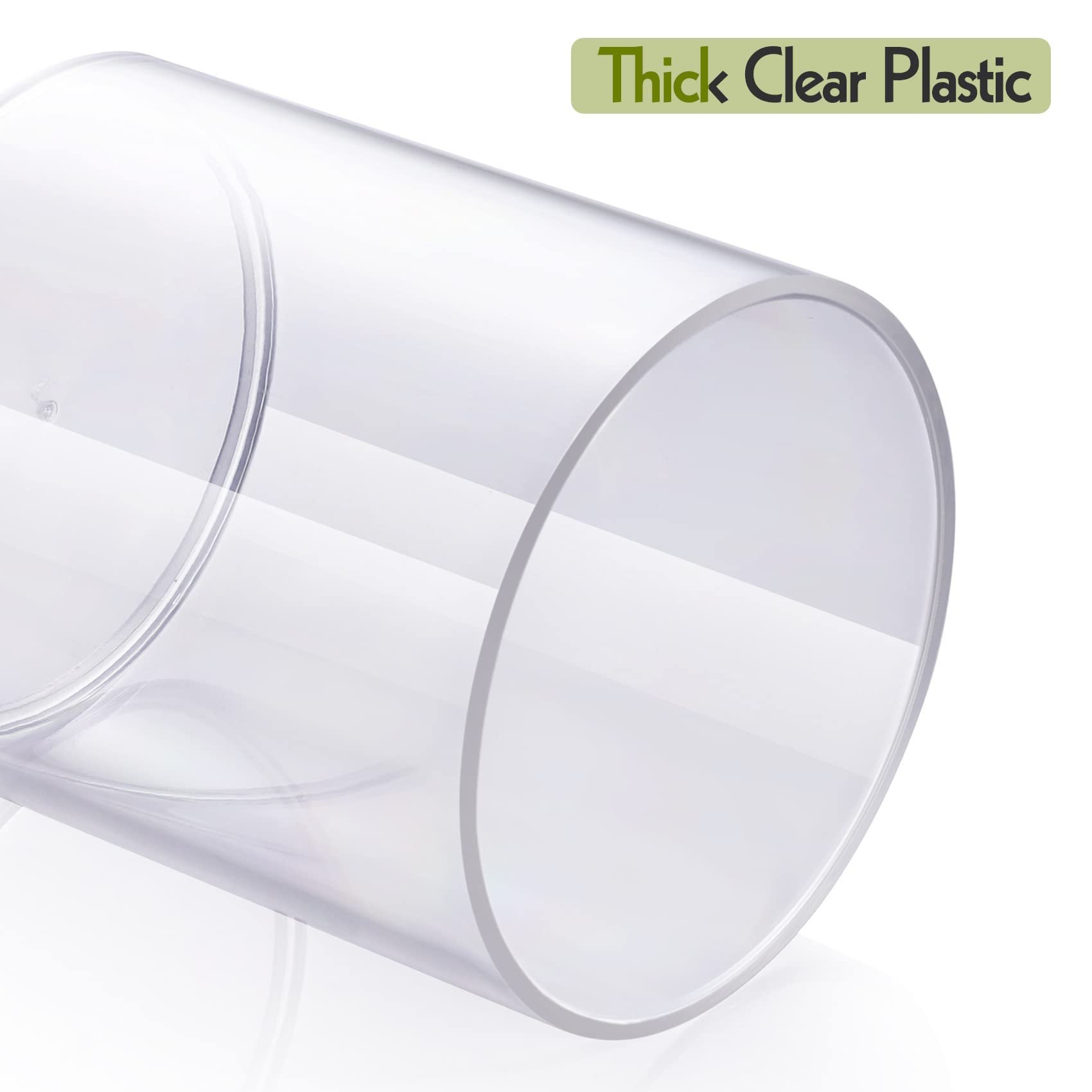 4 Pack Clear Plastic Apothecary Jars Lid Bathroom Dispenser Vanity Makeup Organizer Cotton Ball Pads Storage Organized Canister