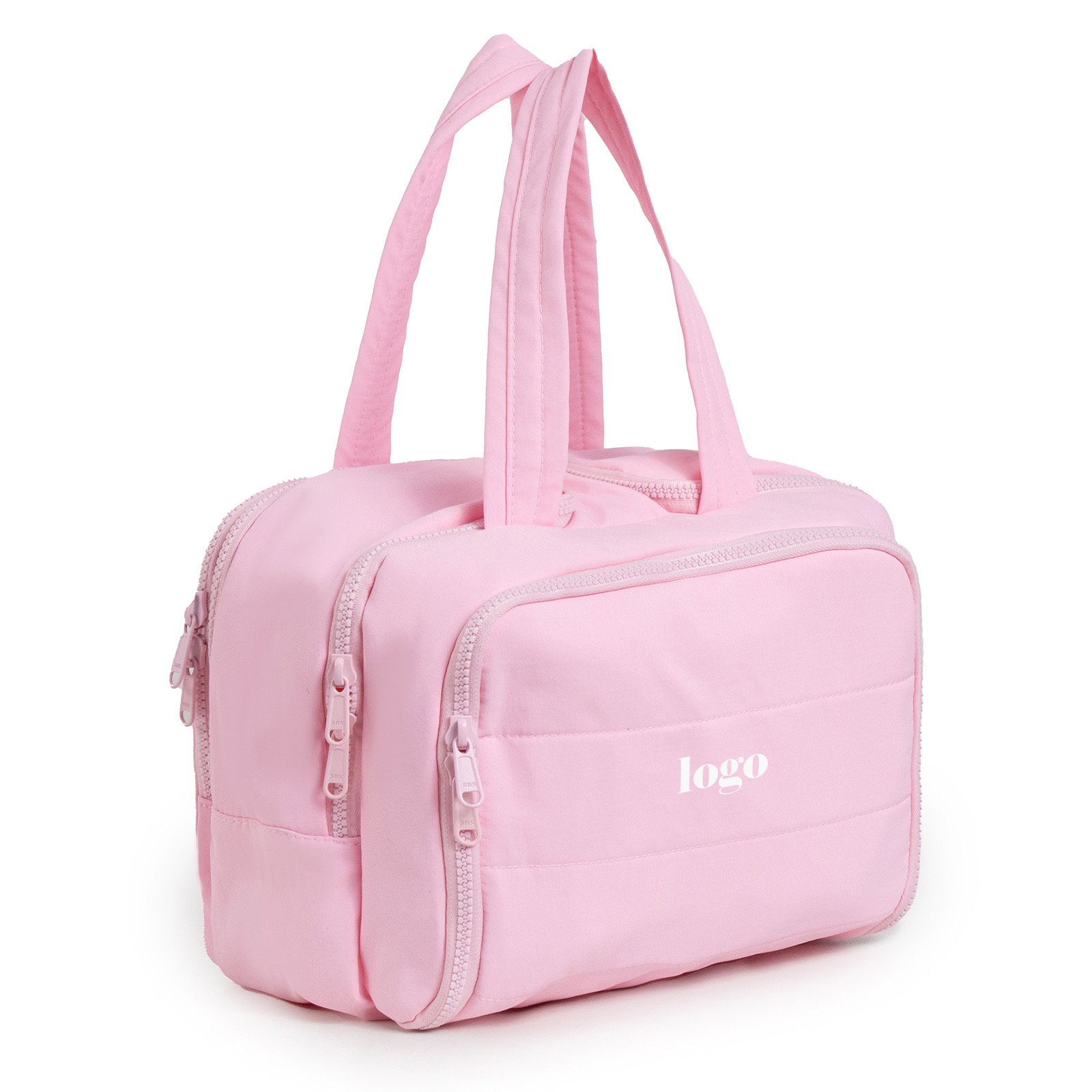 Factory Custom Logo Color Women's Polyester Makeup Bag for Travel Portable Toiletry Bag Cosmetics Organizing Storage Makeup Bag