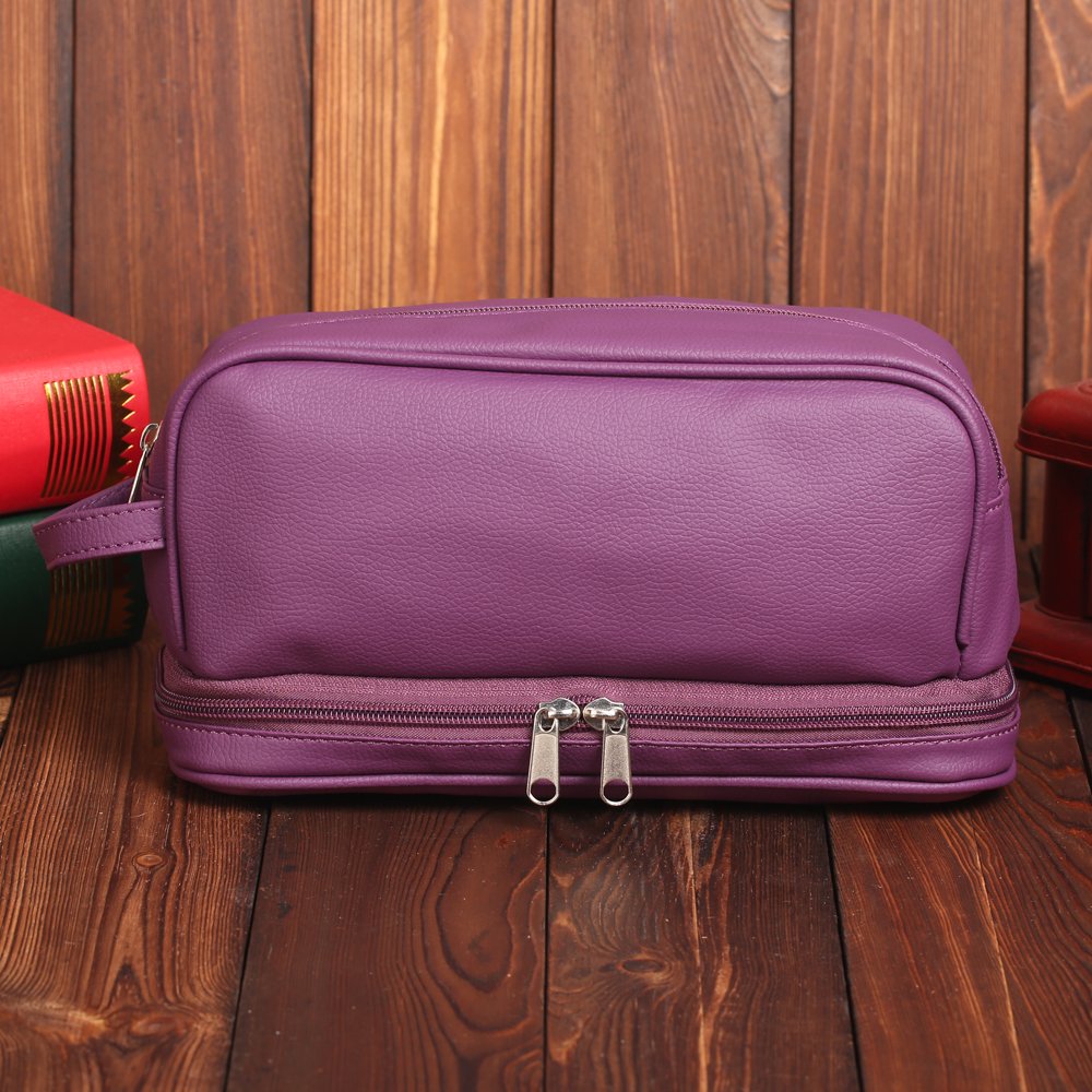 Waterproof small purple PU toiletry bag Rational storage and organizing make up bag