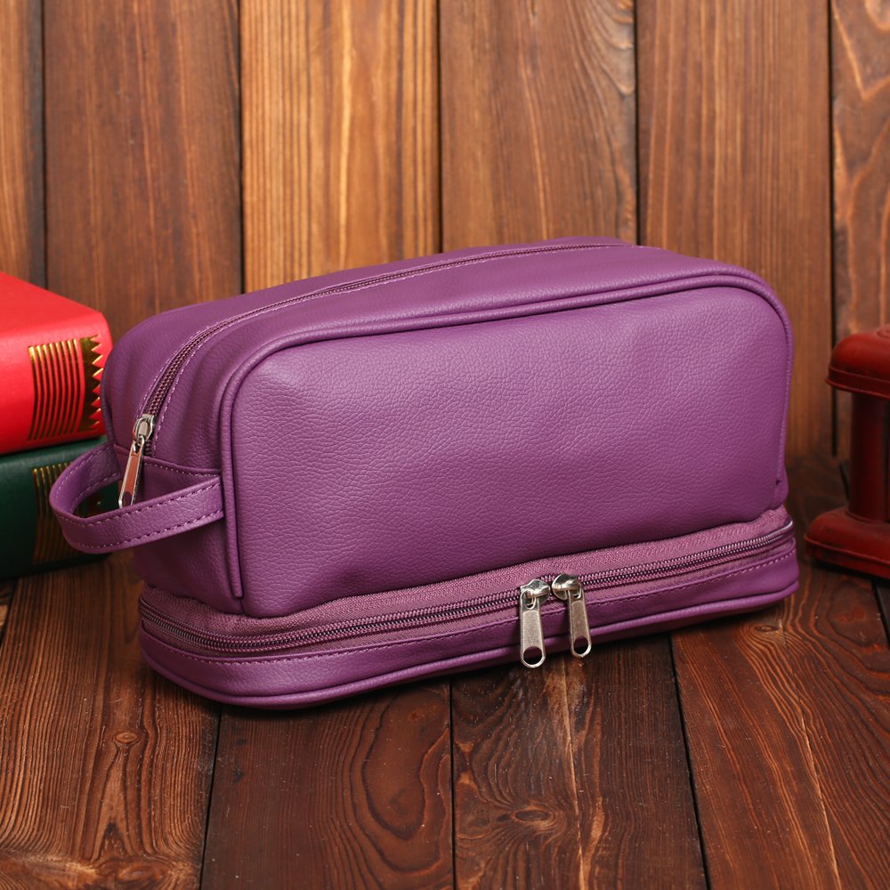 Waterproof small purple PU toiletry bag Rational storage and organizing make up bag