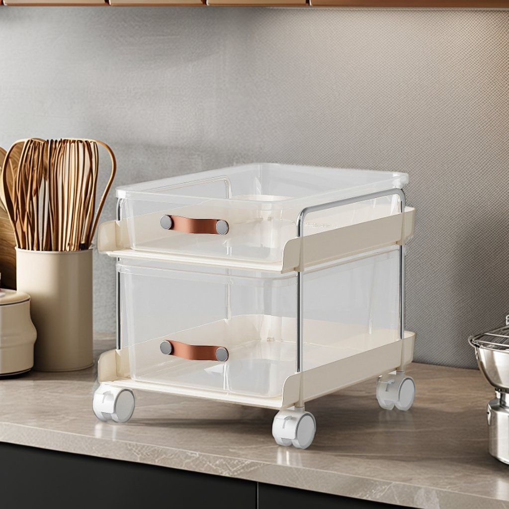 XJH All-in-One Multipurpose Movable and 360 Rotatable Bathroom Kitchen Office Cabinet Organizer with Pull Out Drawers