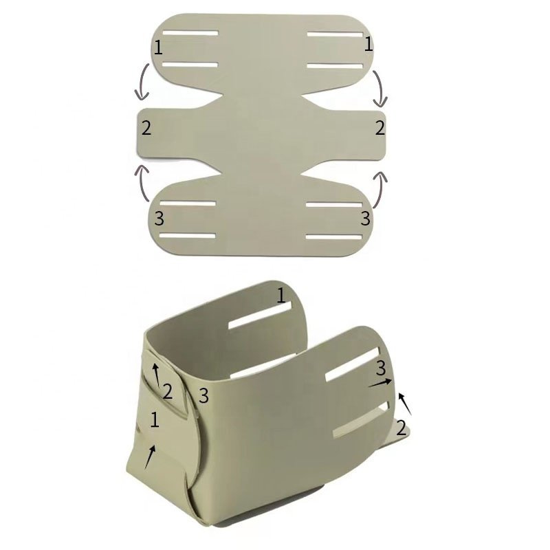 Desktop Foldable Pen holder Makeup Brush Storage Organizer Box PU Leather Creative Storage Container