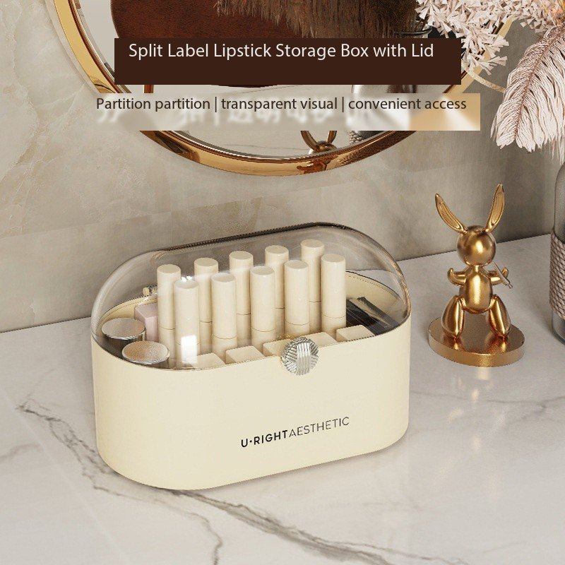 20 Slots Lipstick Display Case With Lid, Cosmetic Makeup Clear Storage Rack