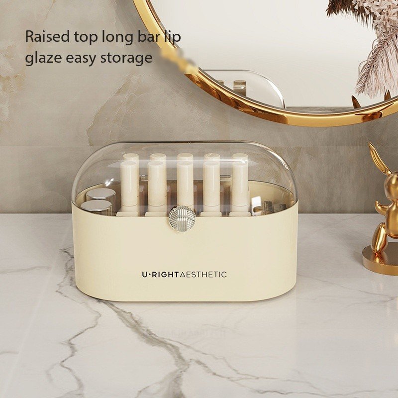 20 Slots Lipstick Display Case With Lid, Cosmetic Makeup Clear Storage Rack